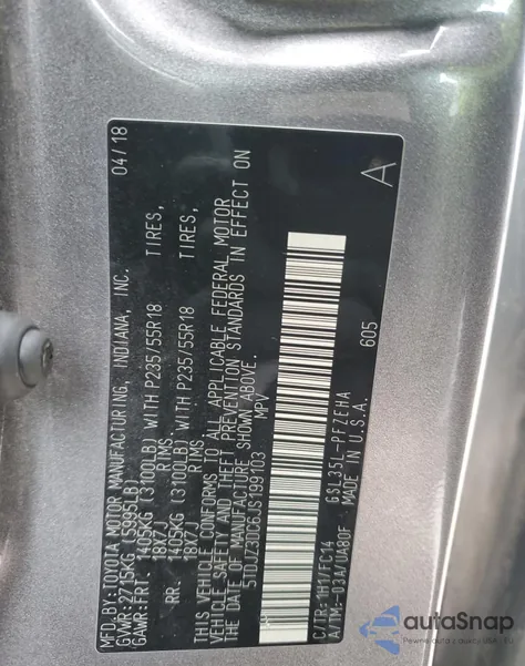 2018 Toyota Sienna Le from USA, damaged, VIN 5TDJZ3DC6JS199103